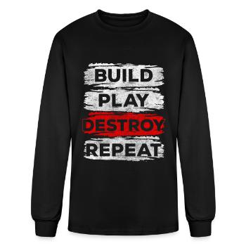 Building Block Toys Fun - Men's Long Sleeve T-Shirt - black - Front