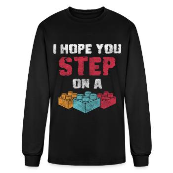 Building Block Children Create Miniature Building - Men's Long Sleeve T-Shirt - black - Front