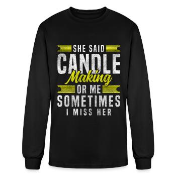 Candle Going Out Scent - Men's Long Sleeve T-Shirt - black - Front