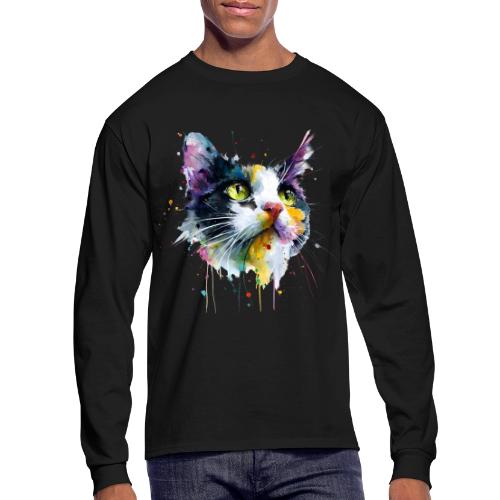 Cat: Painted Purr Expression - Men's Long Sleeve T-Shirt