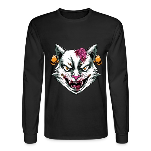 Horror Mashups: Zombie Stein Cat T-Shirt - Men's Long Sleeve T-Shirt