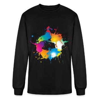 Colorful splashes of color make a circle - Men's Long Sleeve T-Shirt - black - Front
