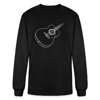 Guitar acoustic guitar musician gift - Men's Long Sleeve T-Shirt - black - Front