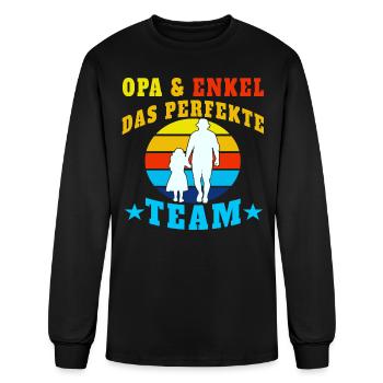 Grandson Grandpa Grandchild Vintage family - Men's Long Sleeve T-Shirt - black - Front