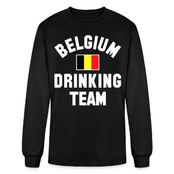 Belgian drinking team design for Belgian beer fest - Men's Long Sleeve T-Shirt - black - Front