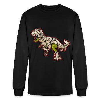 Dinosaur Wrapped In Bandages As A Mummy Costume - Men's Long Sleeve T-Shirt - black - Front