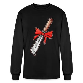 Knife With Bow As Present For Christmas Halloween - Men's Long Sleeve T-Shirt - black - Front