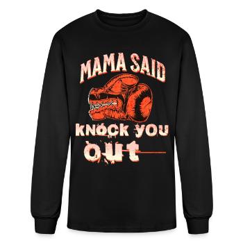 Mama Said Knock You Out Vintage Boxing Gloves - Men's Long Sleeve T-Shirt - black - Front