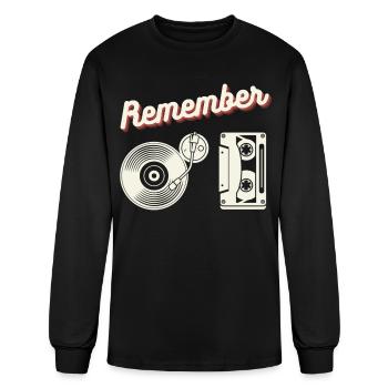 Remember Media Disk Cassette record player audio - Men's Long Sleeve T-Shirt - black - Front