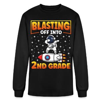 blasting off into 2nd grade - Men's Long Sleeve T-Shirt - black - Front