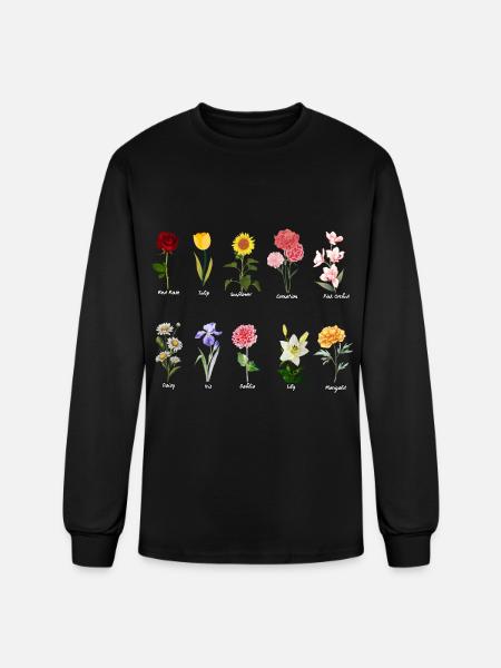flowers - Men's Long Sleeve T-Shirt - black