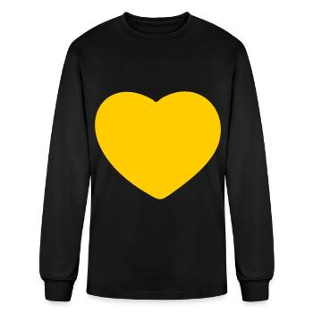 Jaune de coeur - T-shirt à manches longues Homme - noir - Devant