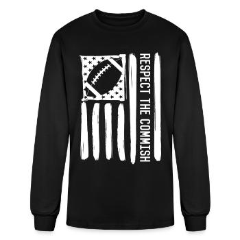 Respect the Commish Fantasy Football Commissioner - Men's Long Sleeve T-Shirt - black - Front