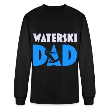Water Skiing Dad Water Skiing Fathers Day - Men's Long Sleeve T-Shirt - black - Front