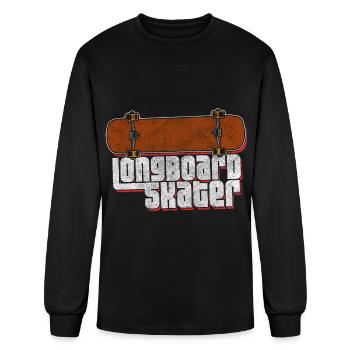 Longboarding Longboarder Cool Board - Men's Long Sleeve T-Shirt - black - Front