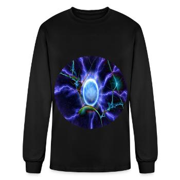 electricity - Men's Long Sleeve T-Shirt - black - Front