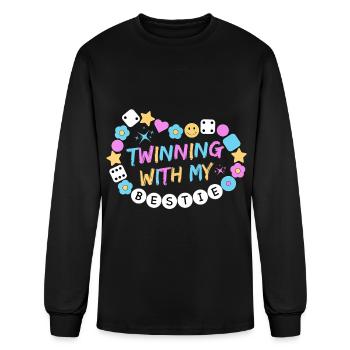 Twin Matching Twins Day Friend Twinning With My - Men's Long Sleeve T-Shirt - black - Front