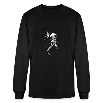 Jellyfish Astronaut Aquaculturist Gift - Men's Long Sleeve T-Shirt - black - Front