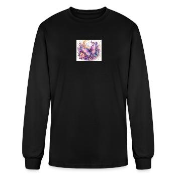 Moonlit_Lavender_Butterfly - Men's Long Sleeve T-Shirt - black - Front