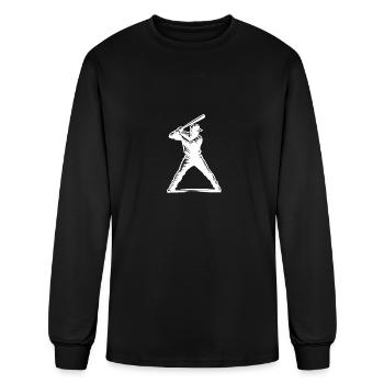 Baseball Player With Baseball Bat - Men's Long Sleeve T-Shirt - black - Front