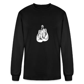 Two Vintage Boxing Gloves On A Strap - Men's Long Sleeve T-Shirt - black - Front