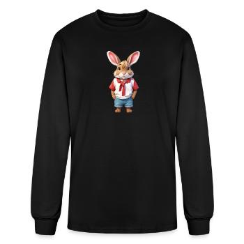 Default On the white mono - Men's Long Sleeve T-Shirt - black - Front