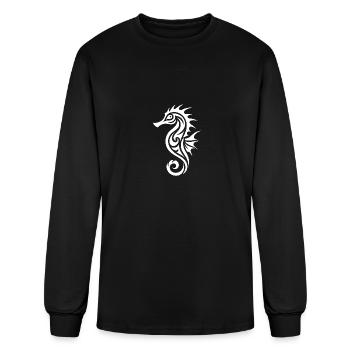 Cute Tattoo Seahorse Disguise - Men's Long Sleeve T-Shirt - black - Front