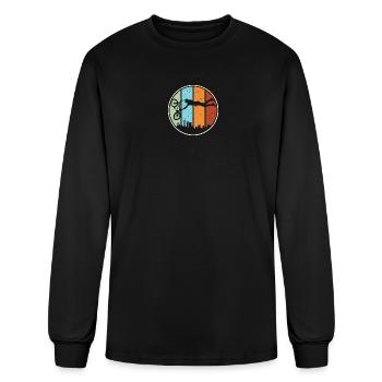 Urban BMX Circle Silhouette - Men's Long Sleeve T-Shirt - black - Front