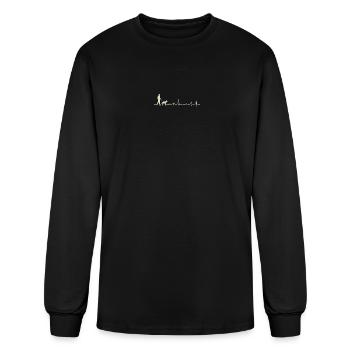 Dog Walk Pulse Silhouette - Men's Long Sleeve T-Shirt - black - Front