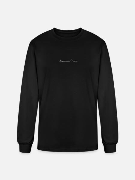Mountain Peak Heartbeat - Men's Long Sleeve T-Shirt - black