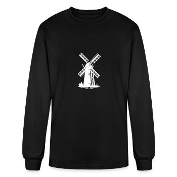 Dutch Grain Windmill For Wheat Flour - Men's Long Sleeve T-Shirt - black - Front