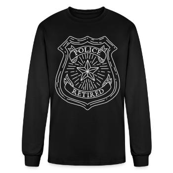 Police Retired - Men's Long Sleeve T-Shirt - black - Front