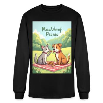 MeeWooF Picnic Pals - Men's Long Sleeve T-Shirt - black - Front