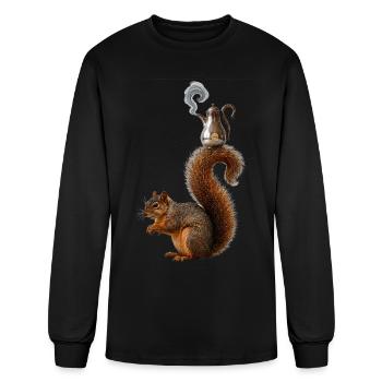 The Squirrel Waiter - Men's Long Sleeve T-Shirt - black - Front