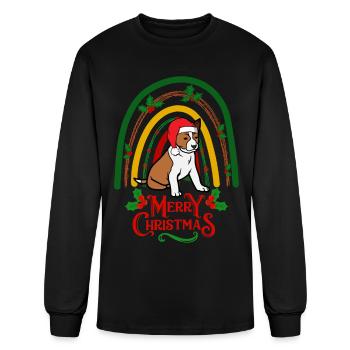 Basenji Christmas dog - Men's Long Sleeve T-Shirt - black - Front