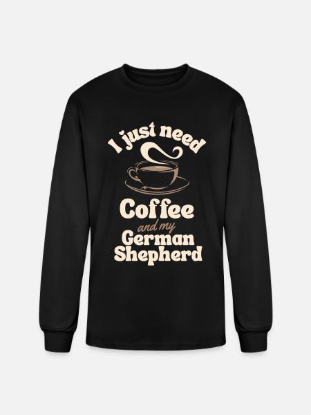 Coffee German-shepherd lover - Men's Long Sleeve T-Shirt - black