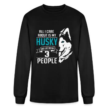 Husky - Men's Long Sleeve T-Shirt - black - Front