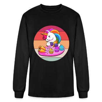 Cake Decorating Unicorn Pastry Cake Decorator - Men's Long Sleeve T-Shirt - black - Front