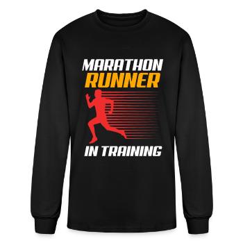 Marathon Runner In Training Funny Marathon - Men's Long Sleeve T-Shirt - black - Front