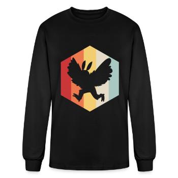 Cryptozoology Mythical Creature Retro Mothman - Men's Long Sleeve T-Shirt - black - Front