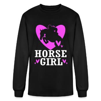 Dressage Equestrian Women Horse Girl - Men's Long Sleeve T-Shirt - black - Front