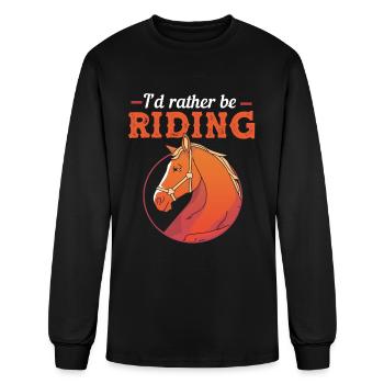 Dressage Id Rather Be Riding Horse - Men's Long Sleeve T-Shirt - black - Front