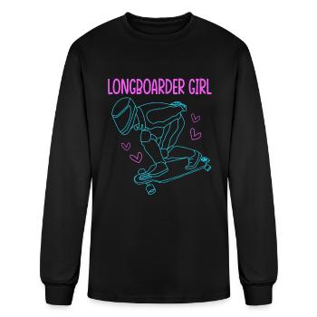 Skateboarding For Women Longboard Girl - Men's Long Sleeve T-Shirt - black - Front