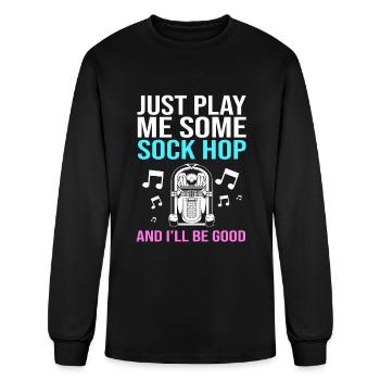 Sock Hop Music Quote 50s Rockabilly Sock Hop - Men's Long Sleeve T-Shirt - black - Front