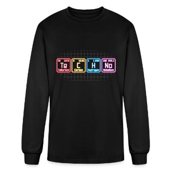 Techno Electronic Music Periodic Table Dj - Men's Long Sleeve T-Shirt - black - Front