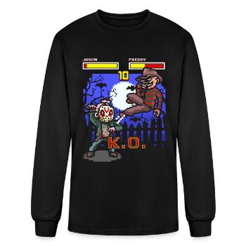 Halloween Gamer Arcade Lucha Jason Freddy - Men's Long Sleeve T-Shirt - black - Front