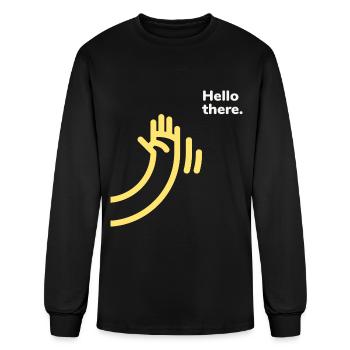 Hello there funny hand - Men's Long Sleeve T-Shirt - black - Front