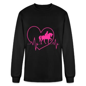 Dressage Heartbeat Dressage Equestrian Women - Men's Long Sleeve T-Shirt - black - Front