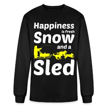 Husky Sledding Sled Dog Racing Alaskan Racers - Men's Long Sleeve T-Shirt - black - Front