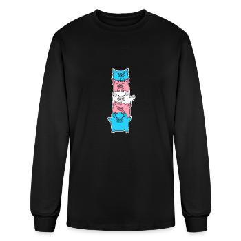 Trans Flag Pig Design for proud Trans People - Men's Long Sleeve T-Shirt - black - Front